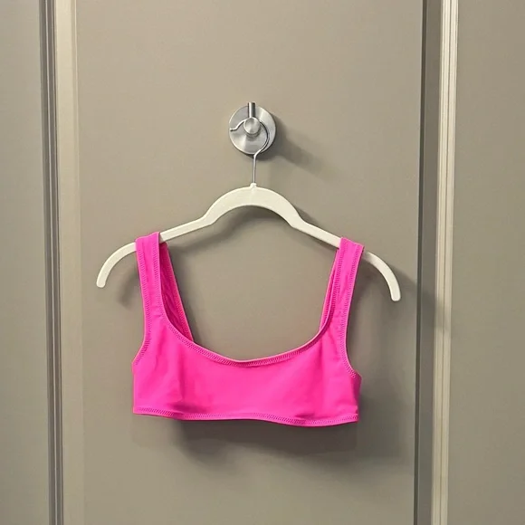 Solid & Striped The Elle Bikini Top, Fluorescent Pink - Picture 1 of 3